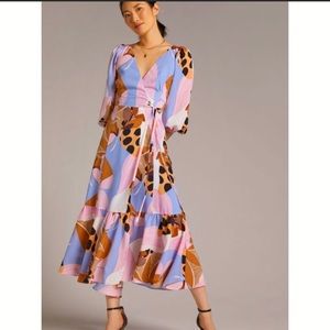 Anthropologie NWT Hutch Bloom Wrap Maxi Dress Size L.